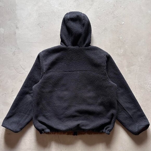 carhartt black tan boxy reversible fleece jacket - Picture 3 of 6
